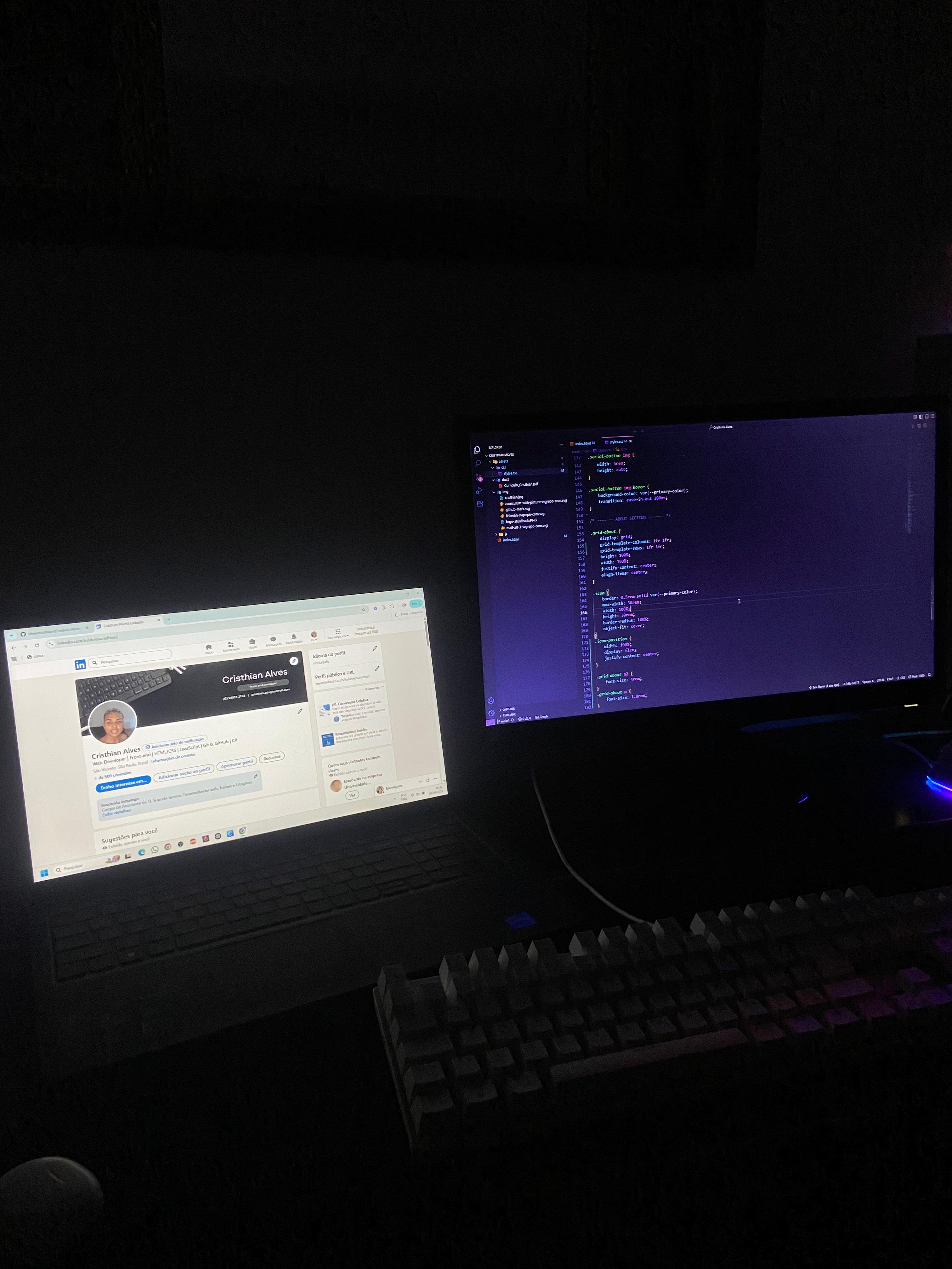 Imagem do setup de trabalho de Cristhian Alves