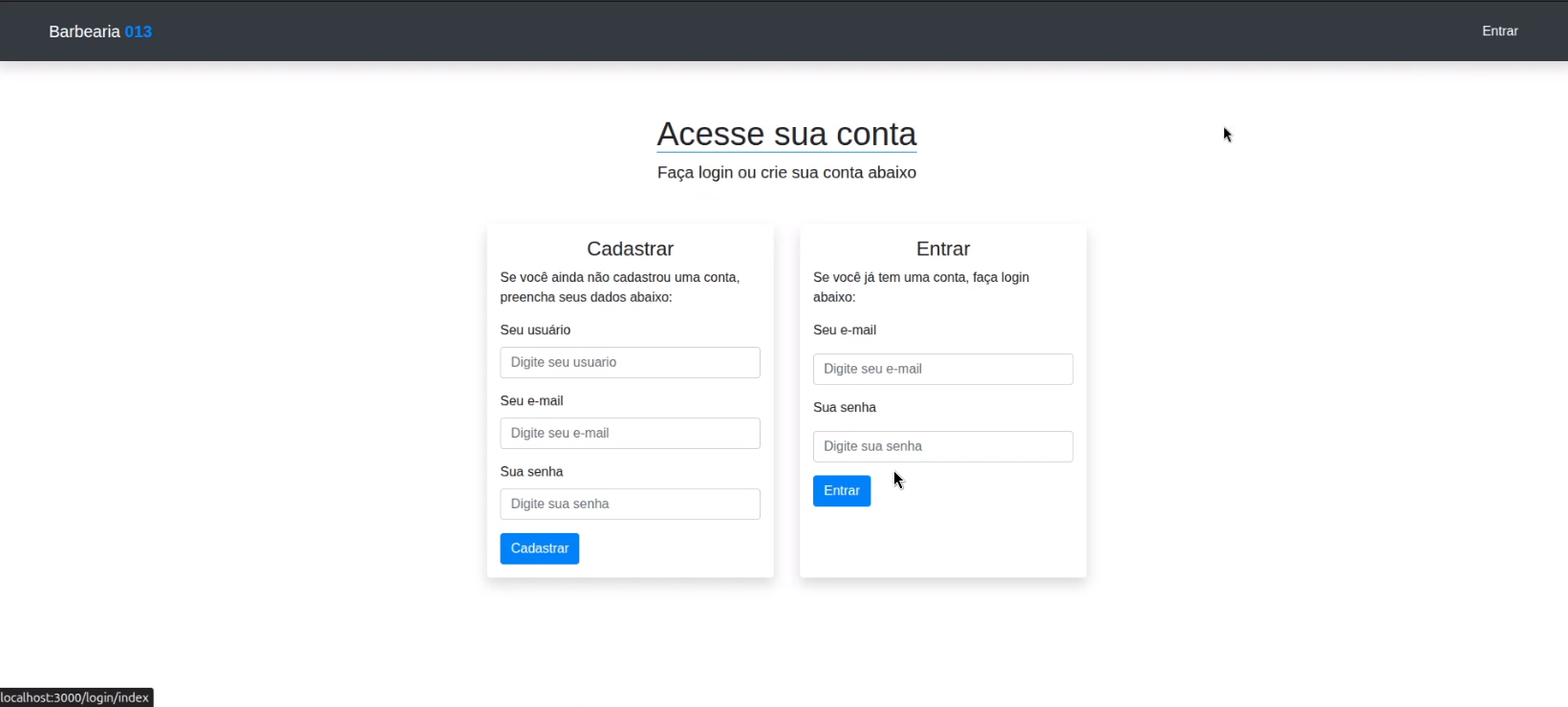 Projeto Agendamentos CRUD